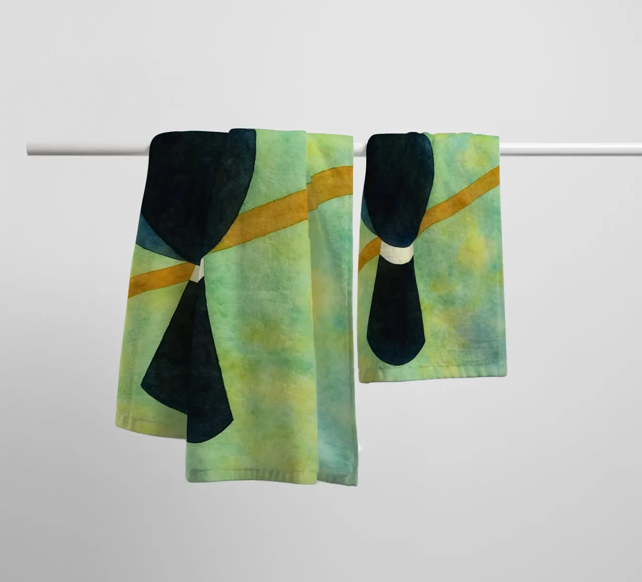 toucan abstract drawing towel by bougenfille