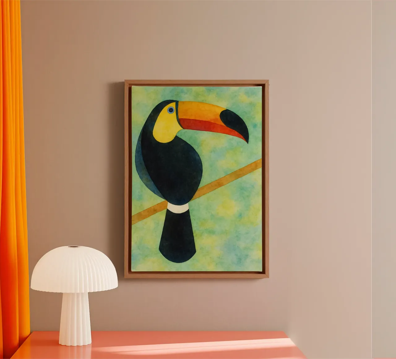 toucan abstract drawing canvas by bougenfille