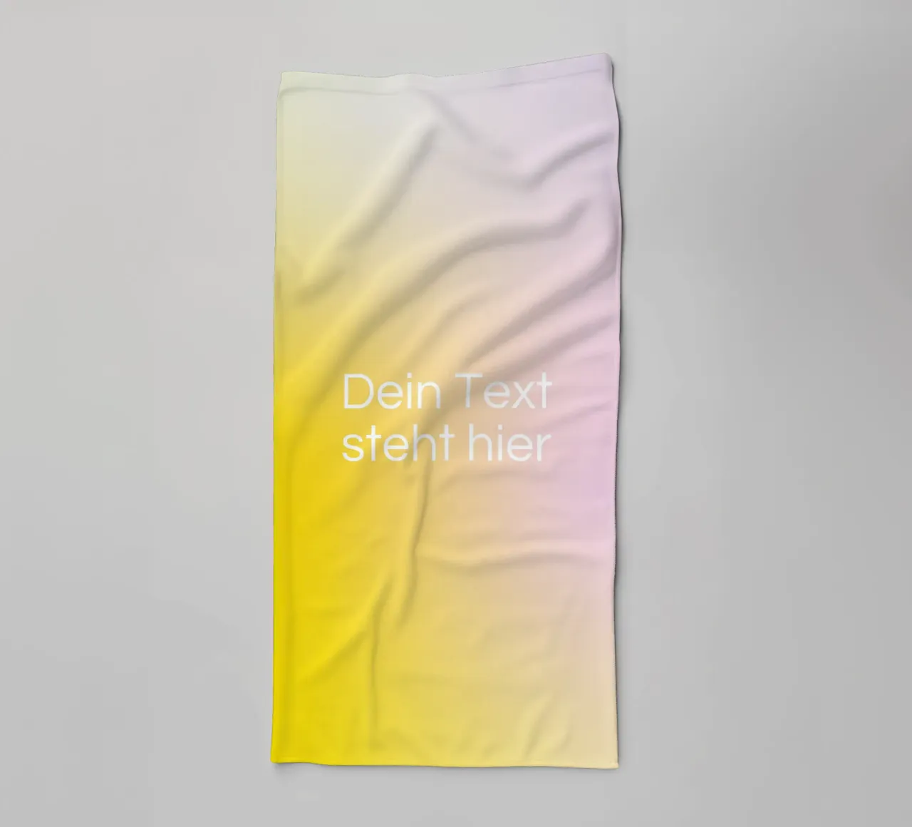 Text template on colour gradient yellow-pink towel by Katja Stehle Design