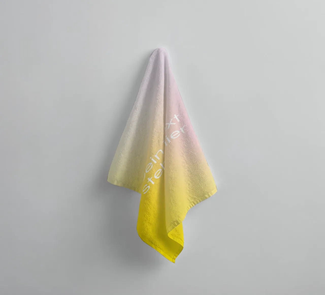Text template on colour gradient yellow-pink towel by Katja Stehle Design