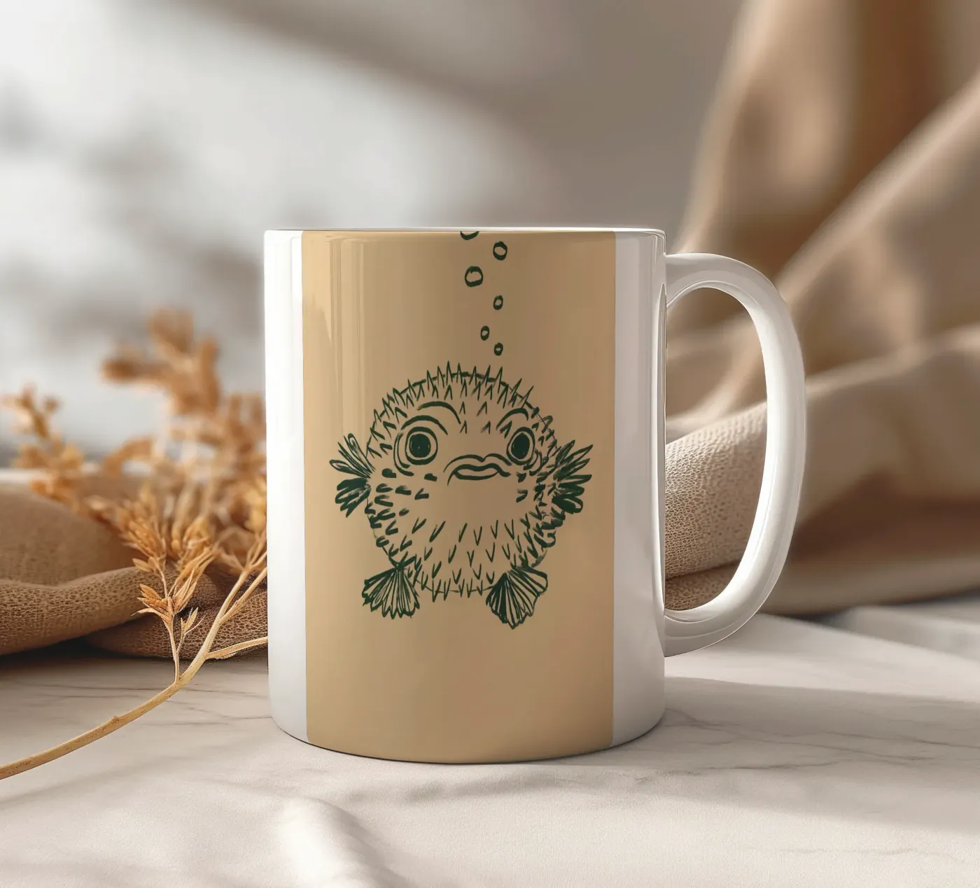 Kugelfisch Keramik Tasse von Studio Dolci