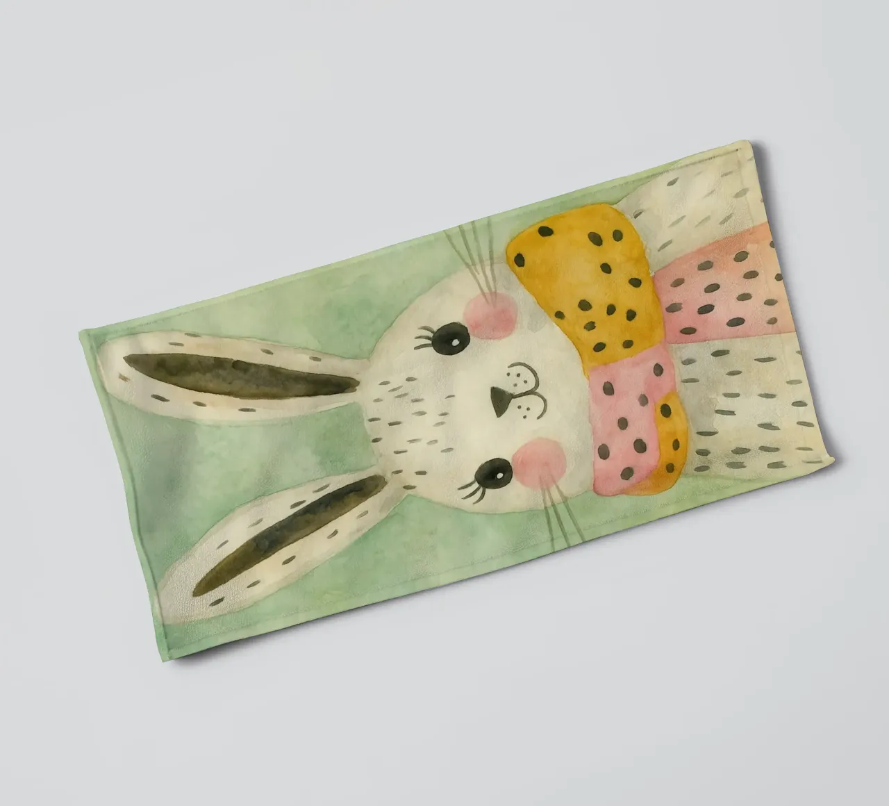 rabbit abstract drawing towel by bougenfille