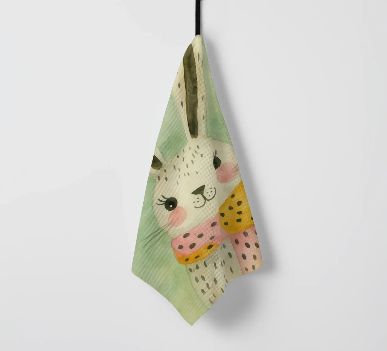 lapin dessin abstrait torchon de bougenfille