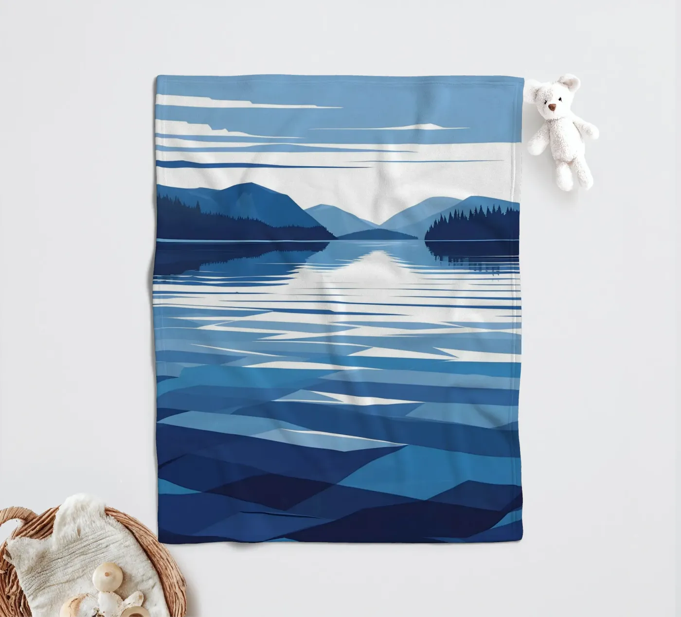 Reflexion im See Fleecedecke von LIFESTYLE OBJECTS