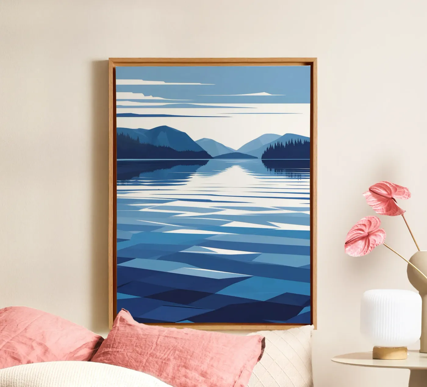 Lake reflection canvas van LIFESTYLE OBJECTS