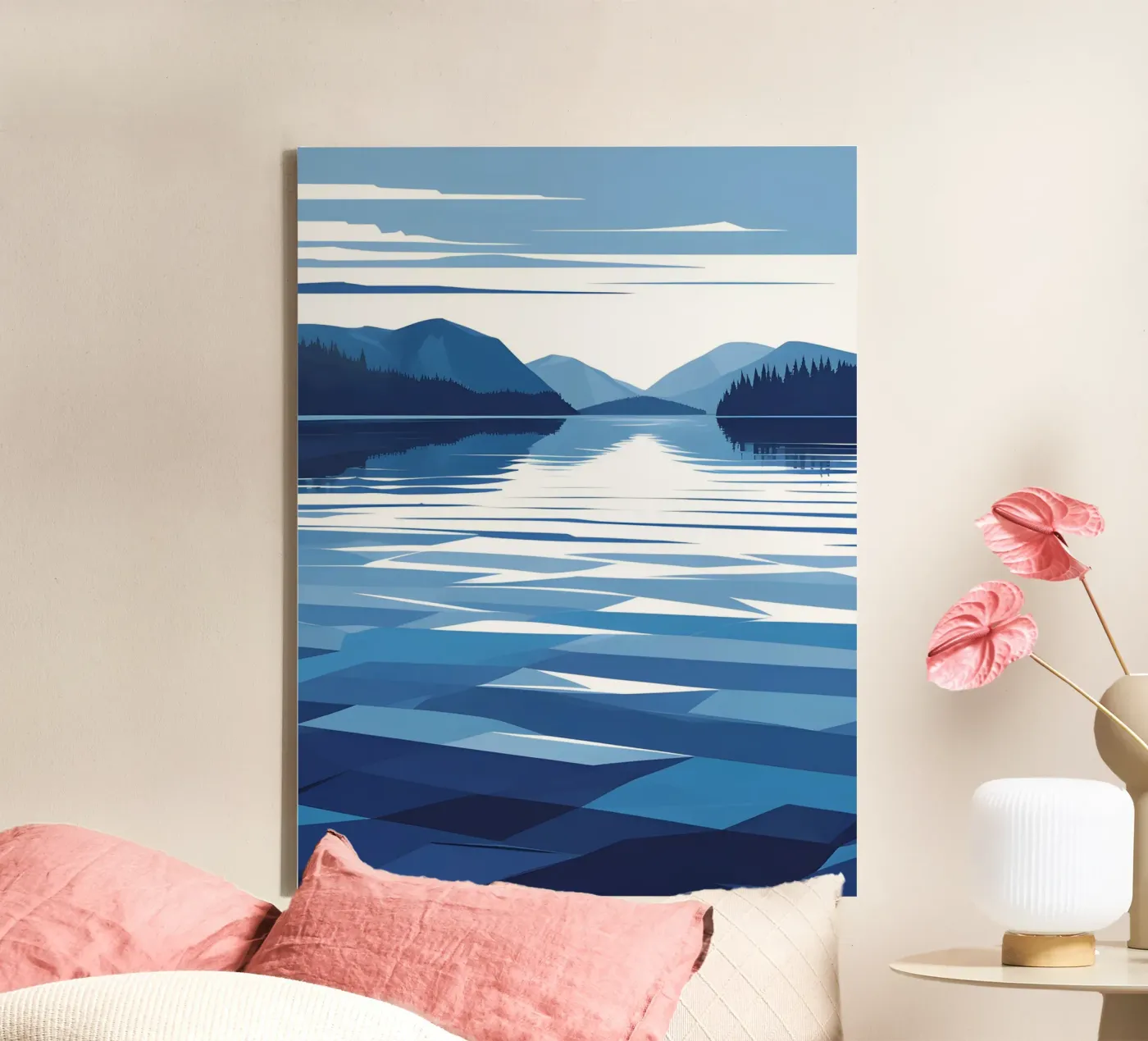 Lake reflection canvas van LIFESTYLE OBJECTS