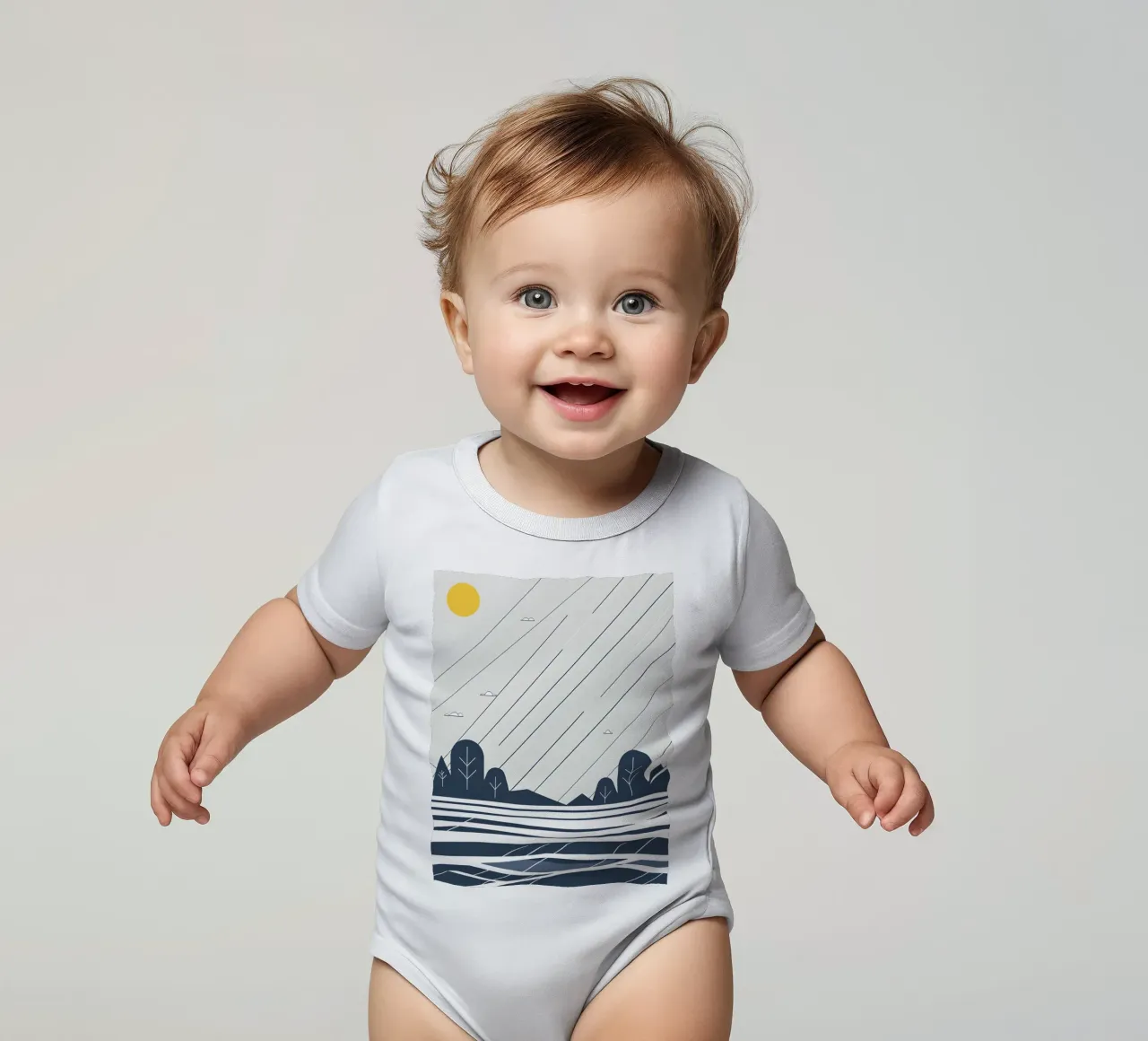 Linee di pioggia body neonato maniche corte da LIFESTYLE OBJECTS