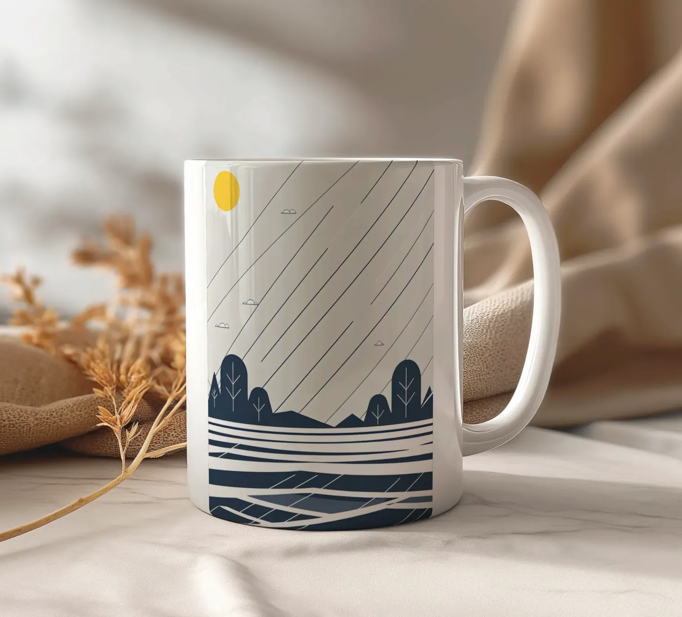 Rain lines ceramic mug by LIFESTYLE OBJECTS