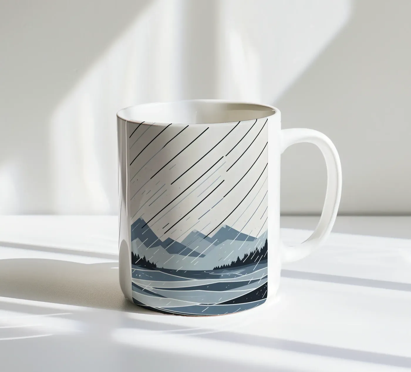 Rain lines ceramic mug by LIFESTYLE OBJECTS