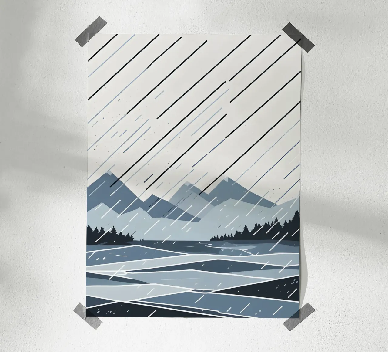 Regenlijnen poster van LIFESTYLE OBJECTS