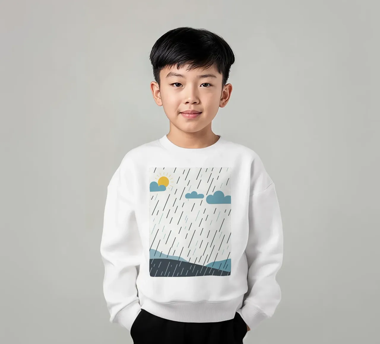 Linee di pioggia felpa bambino da LIFESTYLE OBJECTS