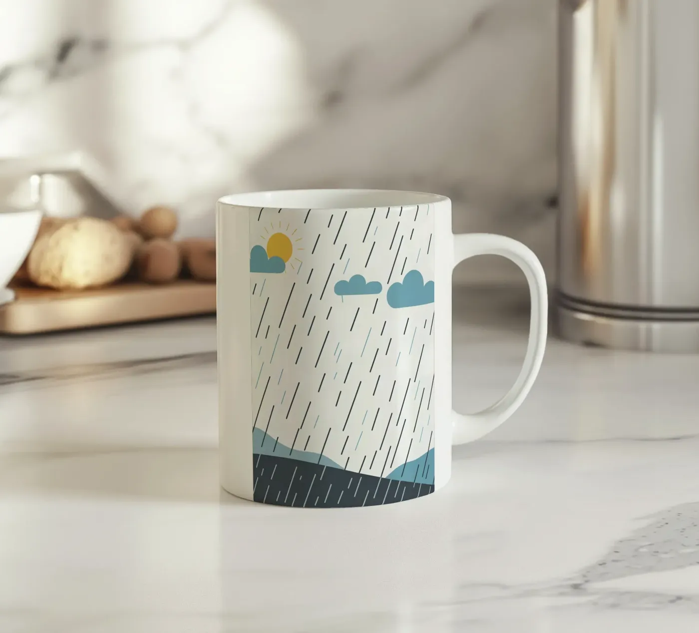 Rain lines ceramic mug by LIFESTYLE OBJECTS