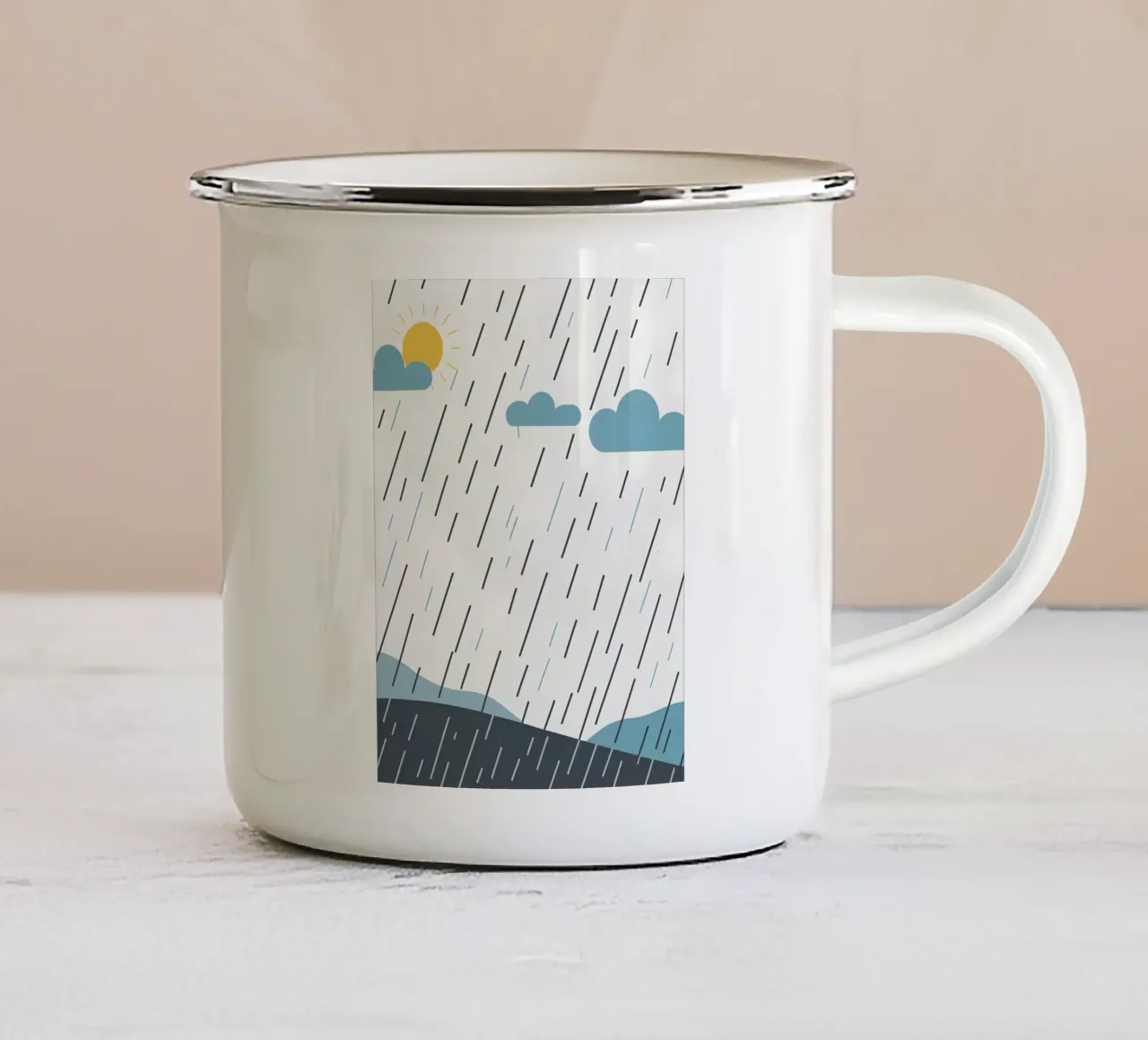 Linee di pioggia tazza in smalto da LIFESTYLE OBJECTS