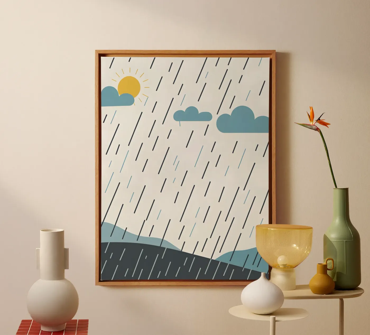 Rain lines canvas by LIFESTYLE OBJECTS