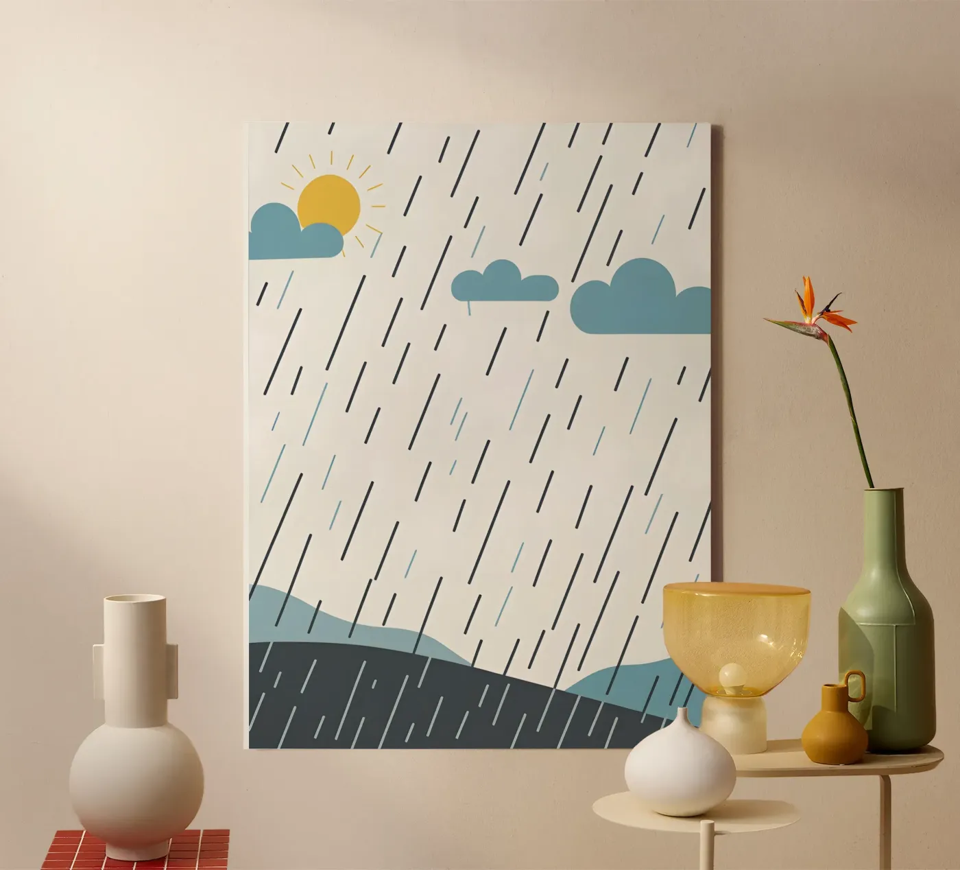 Rain lines canvas by LIFESTYLE OBJECTS