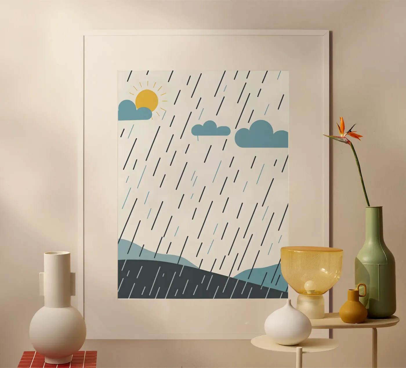 Rain lines poster by LIFESTYLE OBJECTS