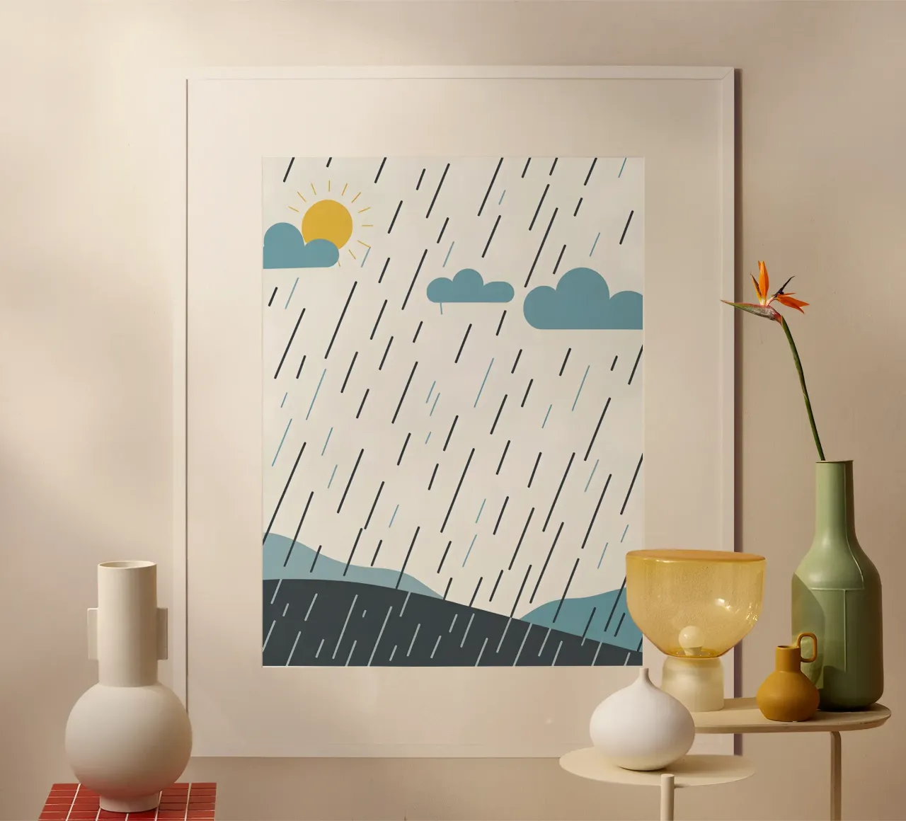 Rain lines poster by LIFESTYLE OBJECTS