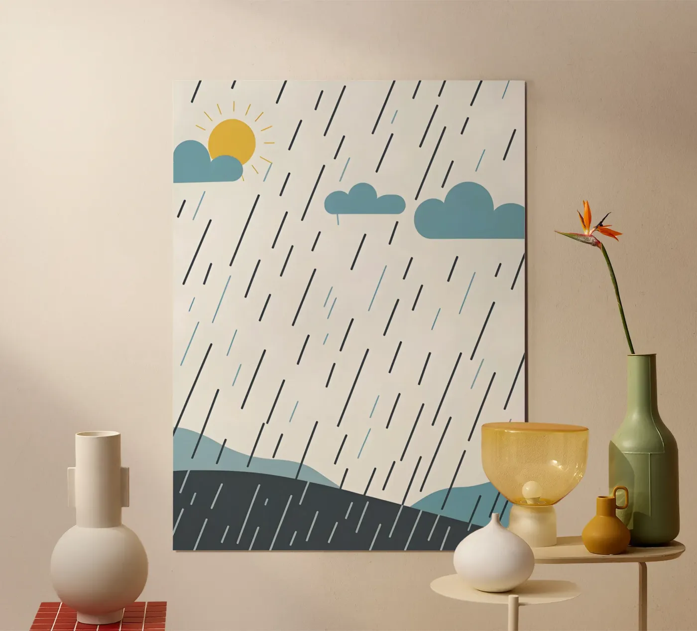 Rain lines poster by LIFESTYLE OBJECTS