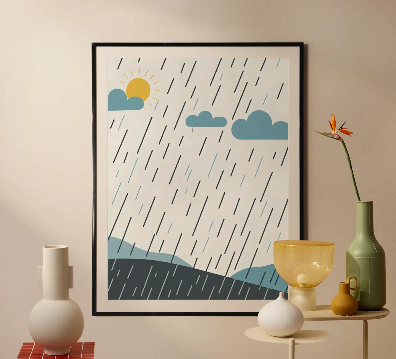 Rain lines poster by LIFESTYLE OBJECTS