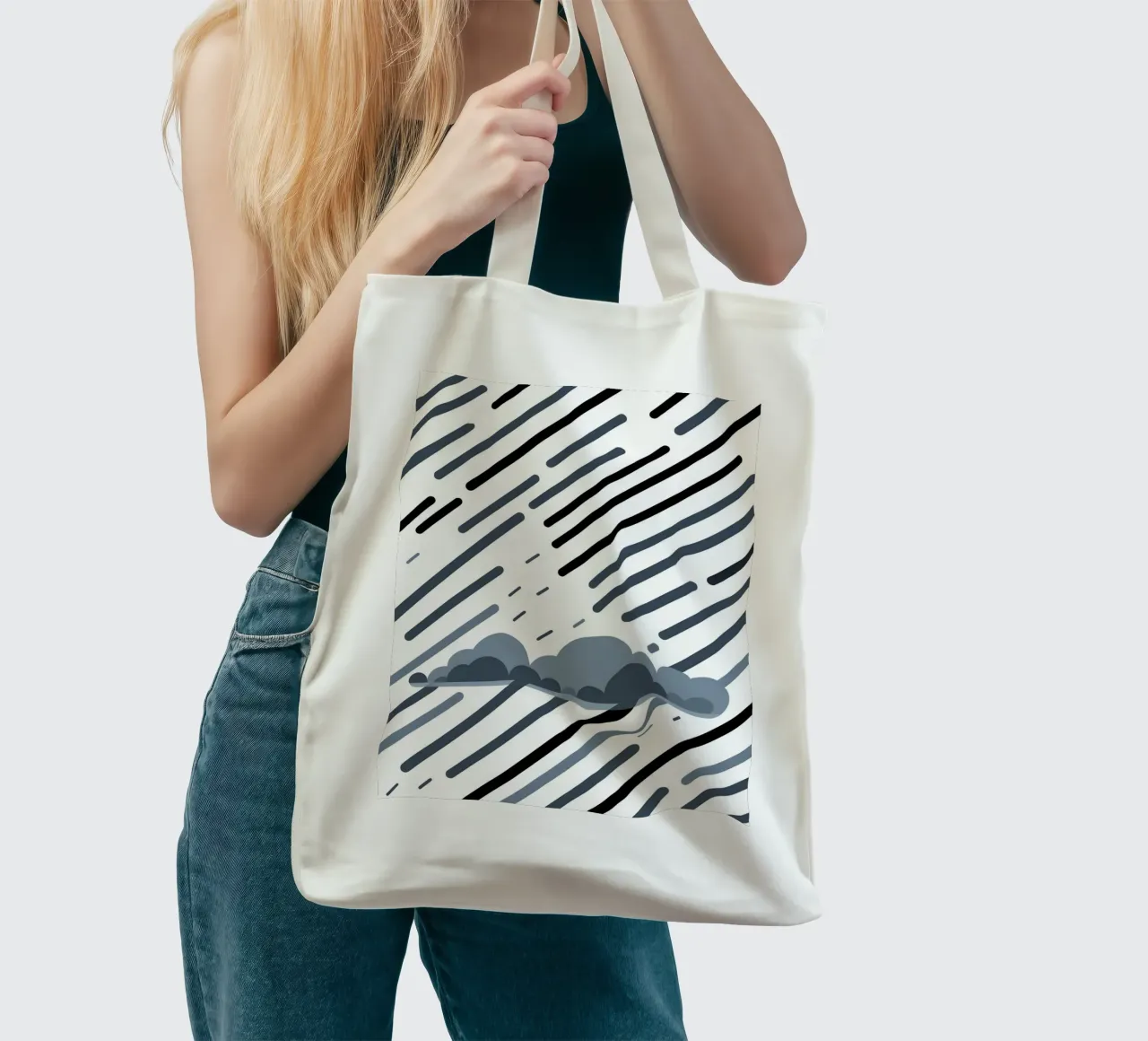 Linee di pioggia borsa in juta da LIFESTYLE OBJECTS