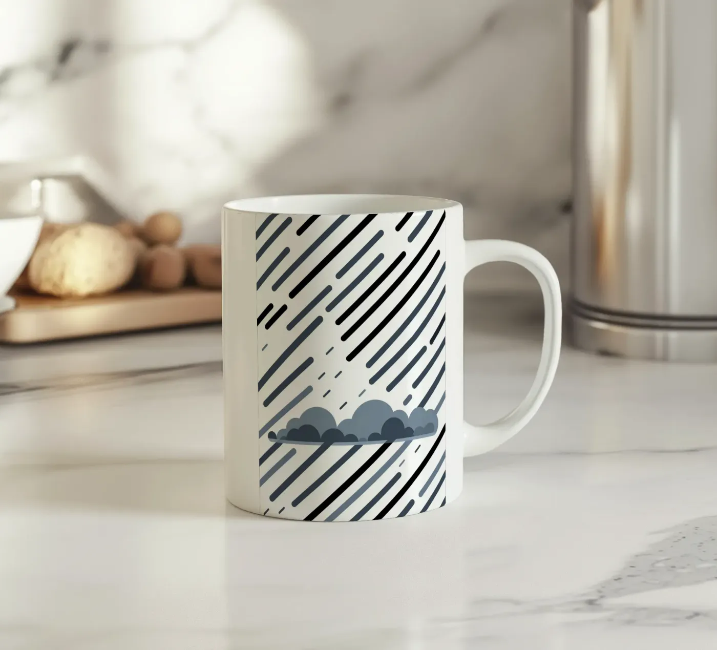 Regenlinien Keramik Tasse von LIFESTYLE OBJECTS
