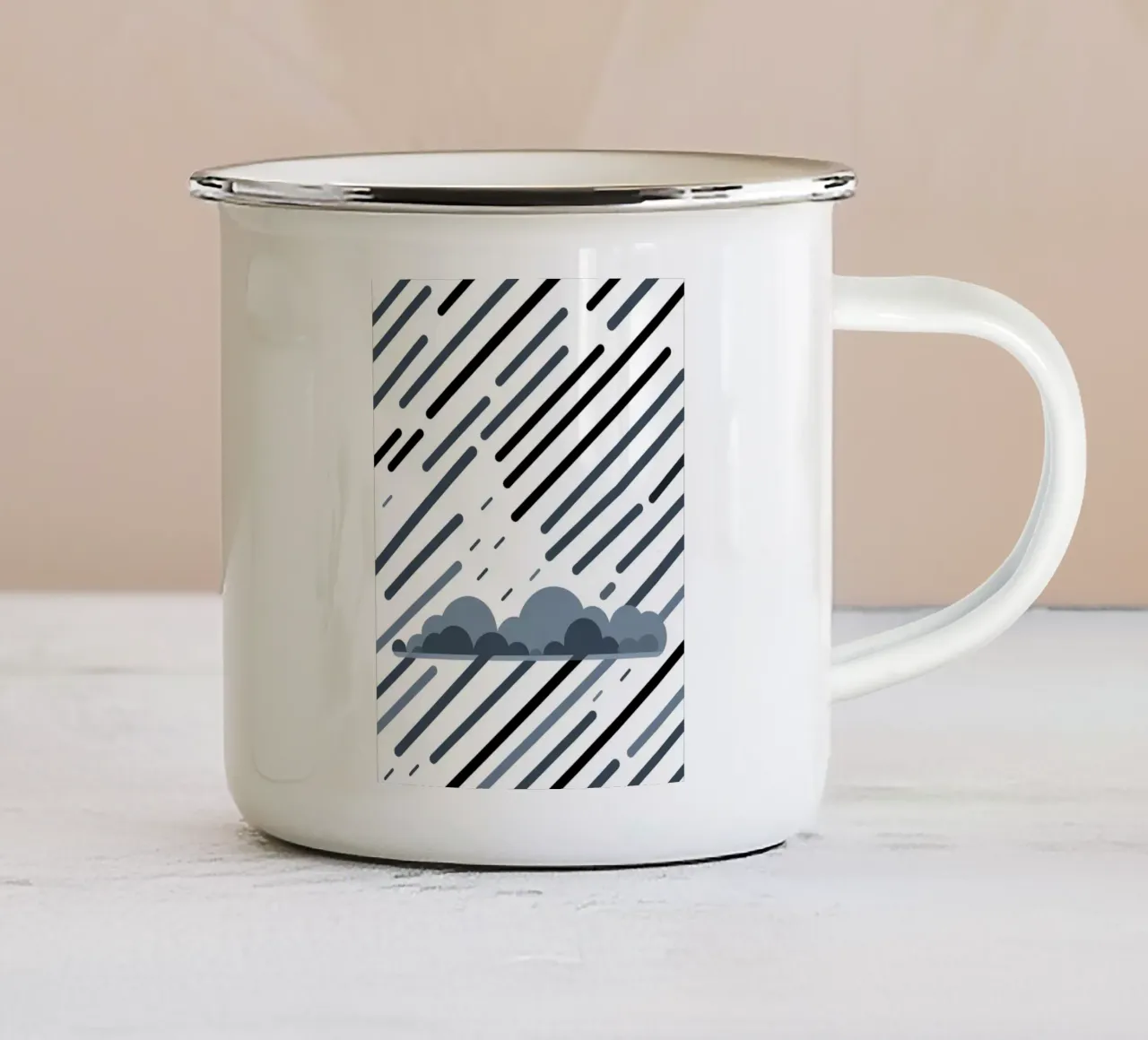 Linee di pioggia tazza in smalto da LIFESTYLE OBJECTS