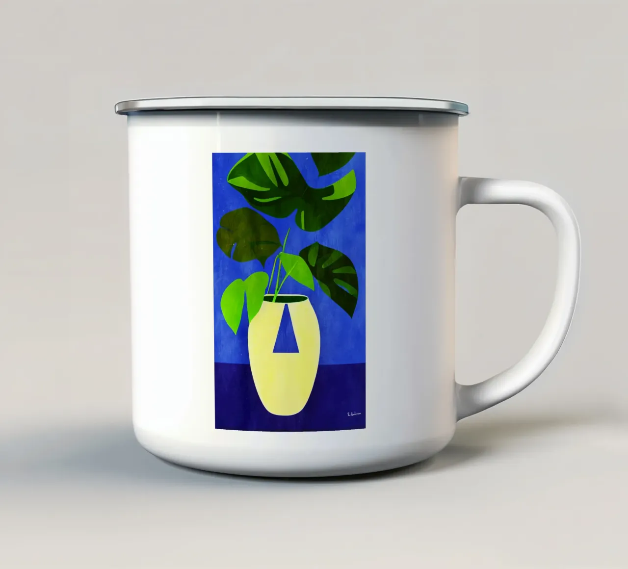 Dark Monstera tazza in smalto da Bo Anderson