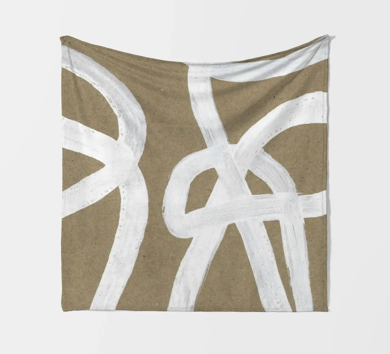 Linee astratte bianche intrecciate coperta in pile da Santhosh CH