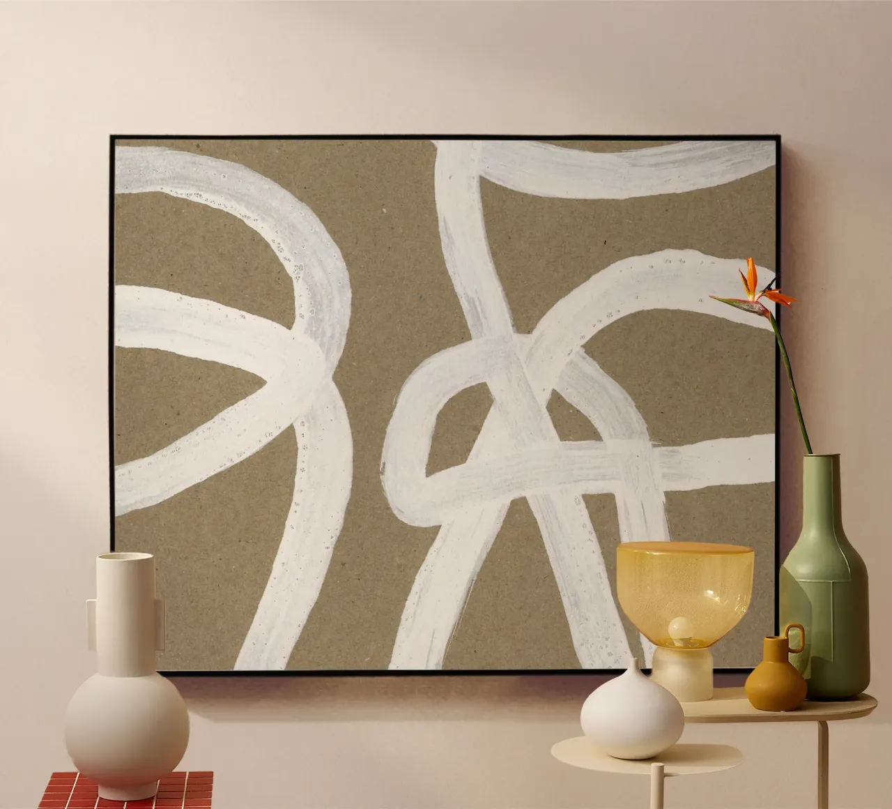 Linee astratte bianche intrecciate plexiglass da Santhosh CH