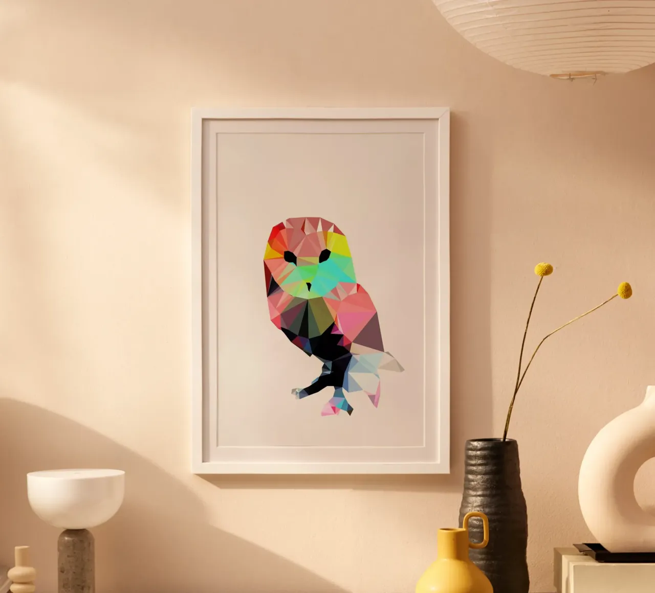 Crystal Owl poster con telaio in legno da Three Of The Possessed