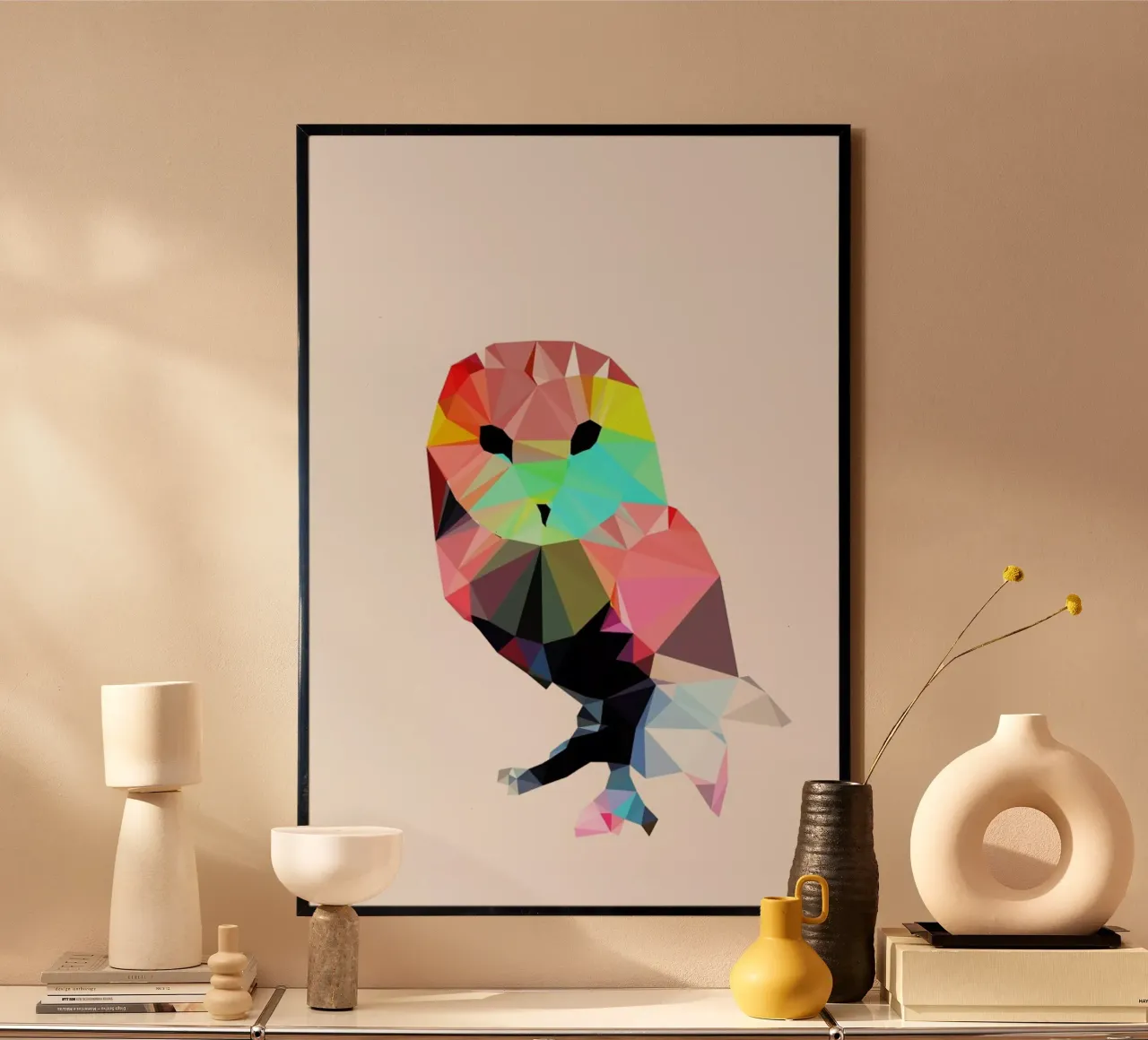 Crystal Owl poster con telaio in legno da Three Of The Possessed