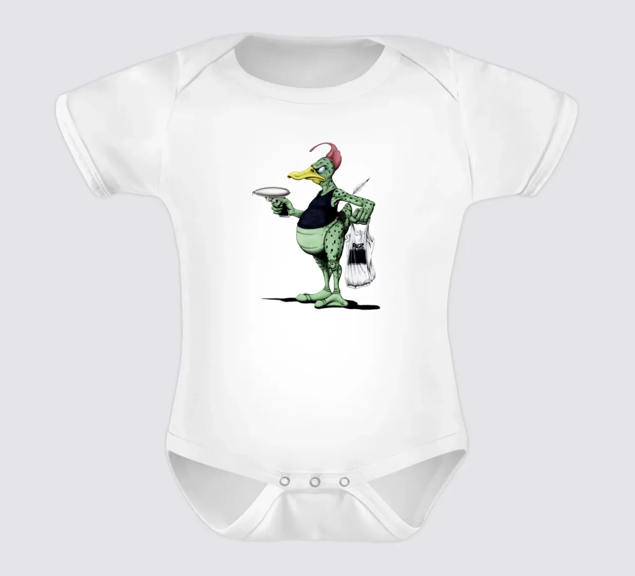 Space duck (Coloured) body neonato maniche corte da Rob Art | Illustration