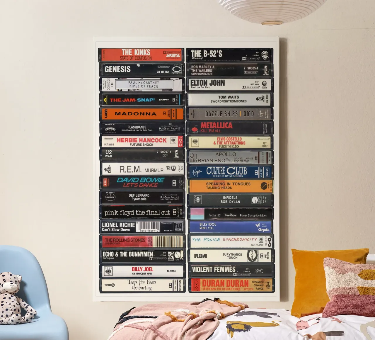 Musica del 1983 - Idea regalo per il 42° compleanno - Nati nel 1983 - Anni 80 tela con Cornice a cassetta da MrMustardPrints
