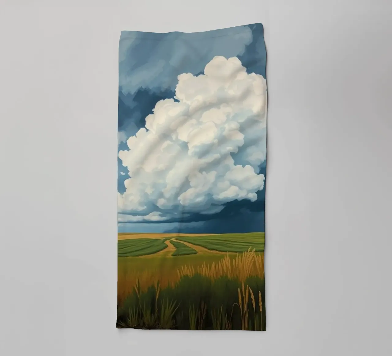 The Imposing Sky: A Prairie Sentinel towel by Artistic-shop