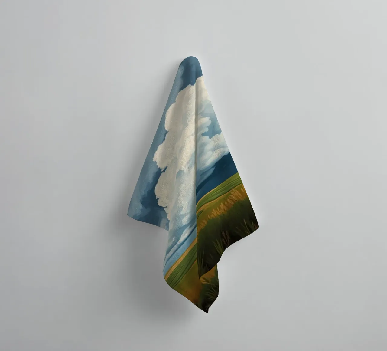 The Imposing Sky: A Prairie Sentinel towel by Artistic-shop