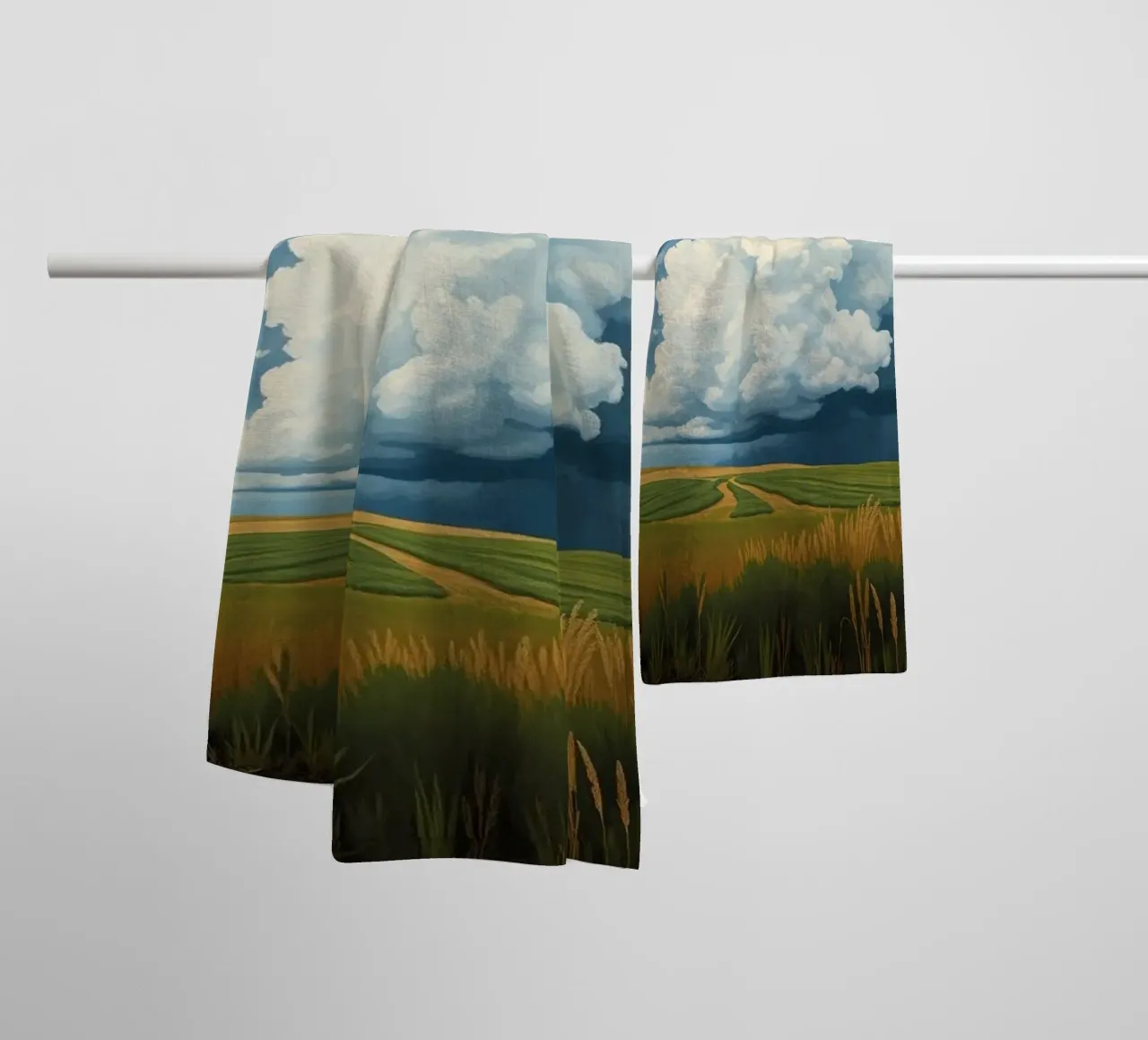 The Imposing Sky: A Prairie Sentinel towel by Artistic-shop