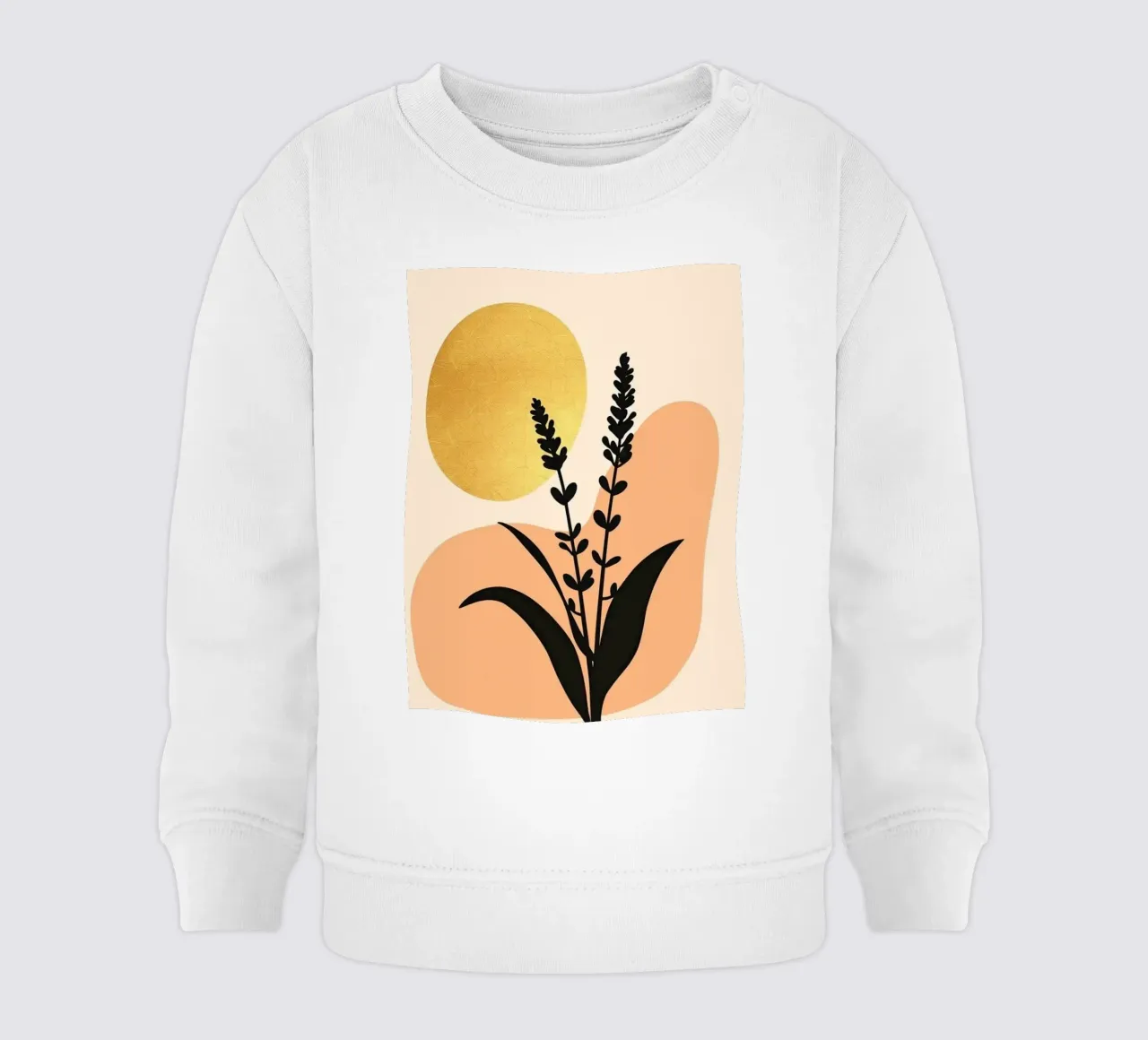 Sole botanico minimalista in oro felpa neonato da Artistic-shop