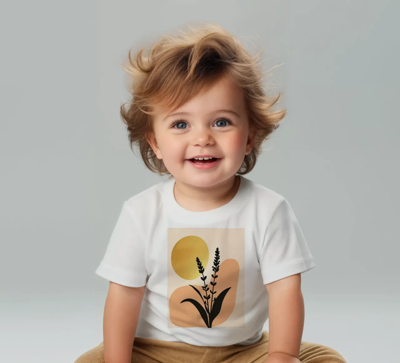 Sole botanico minimalista in oro maglietta neonato da Artistic-shop