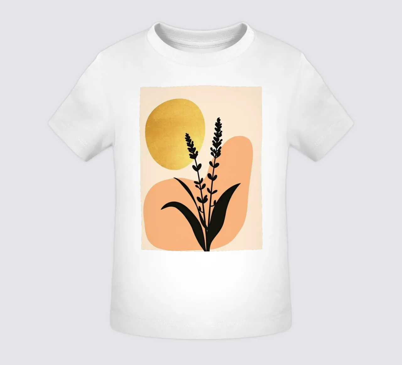 Sole botanico minimalista in oro maglietta neonato da Artistic-shop