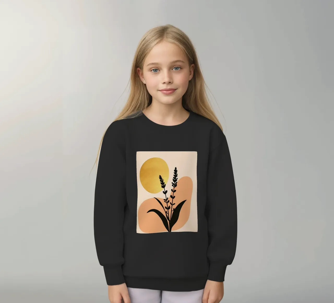 Sole botanico minimalista in oro felpa bambino da Artistic-shop