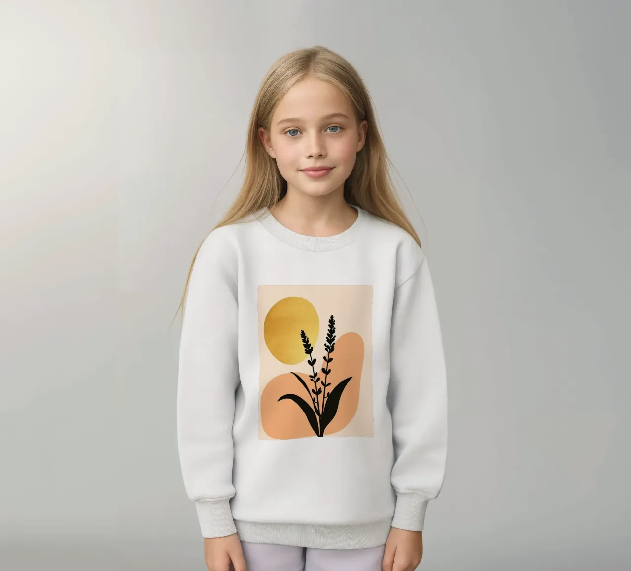 Sole botanico minimalista in oro felpa bambino da Artistic-shop