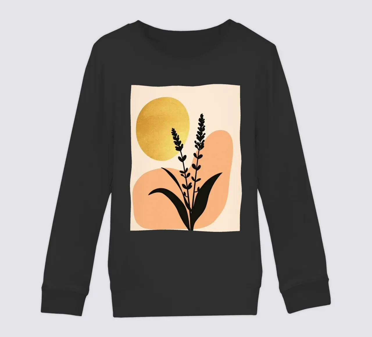 Sole botanico minimalista in oro felpa bambino da Artistic-shop