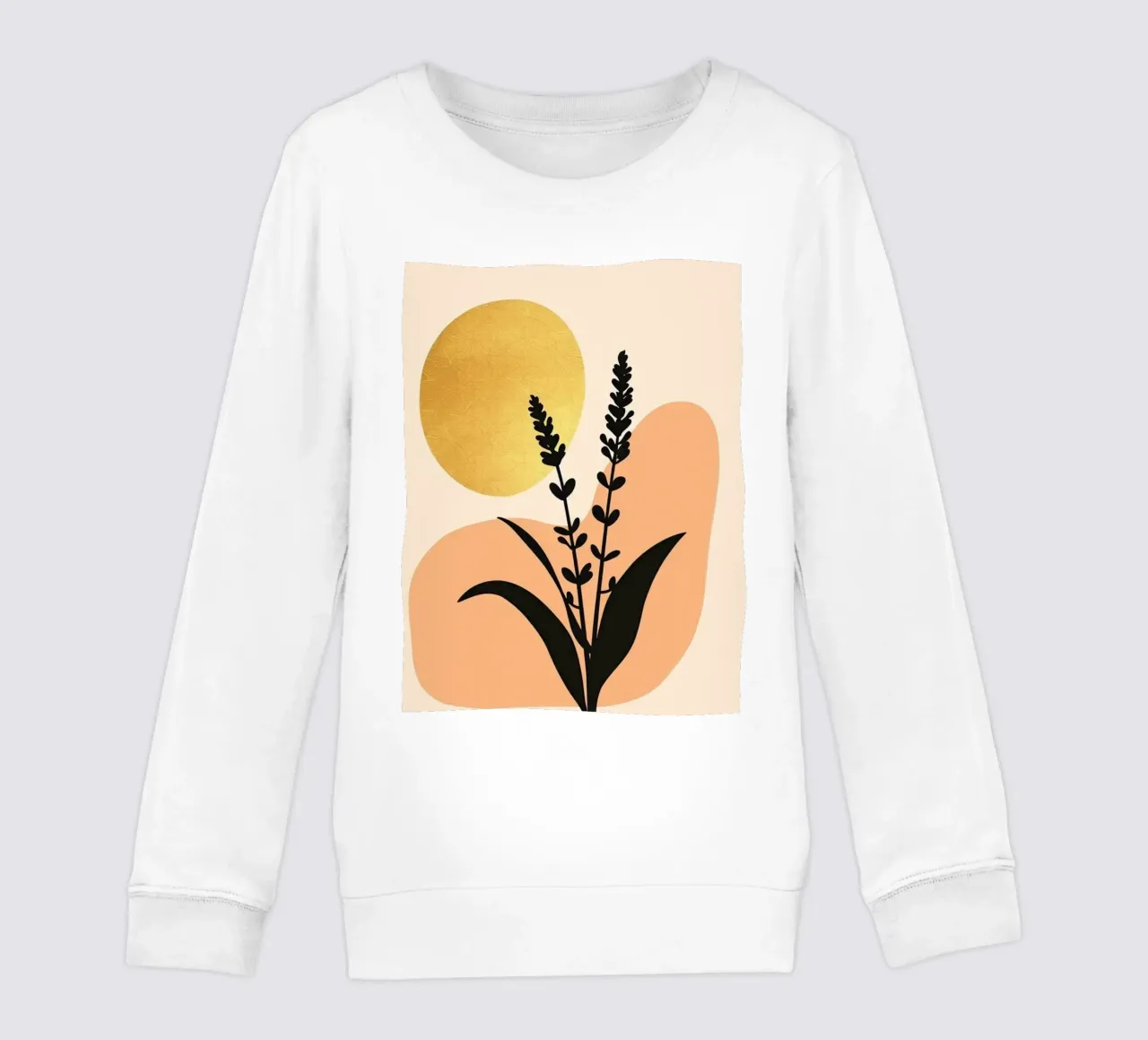 Sole botanico minimalista in oro felpa bambino da Artistic-shop