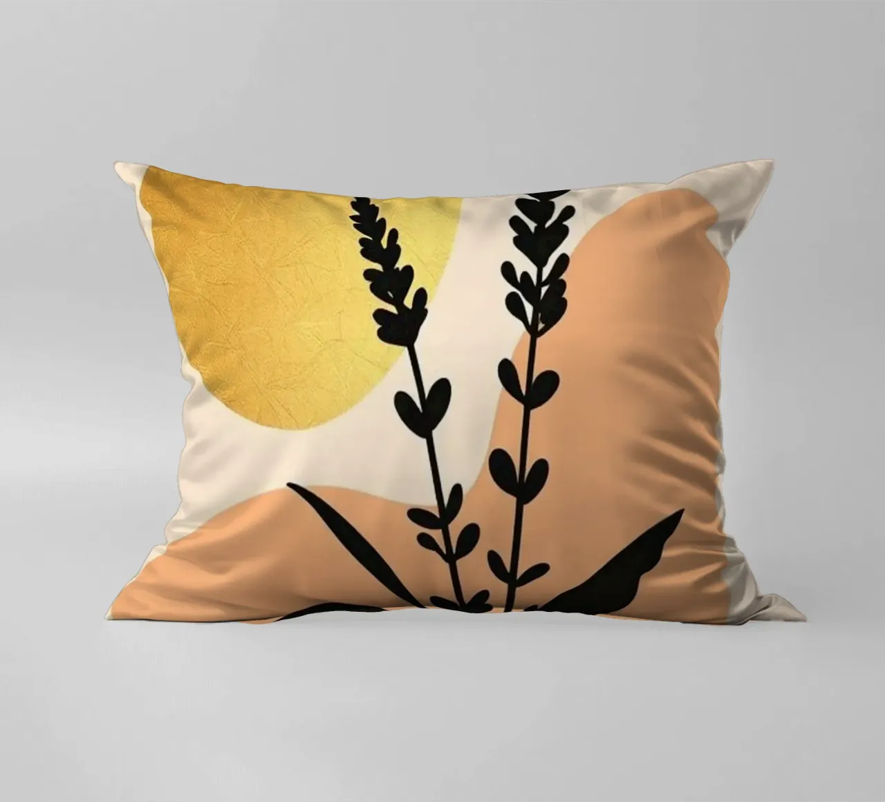 Sole botanico minimalista in oro cuscino da Artistic-shop