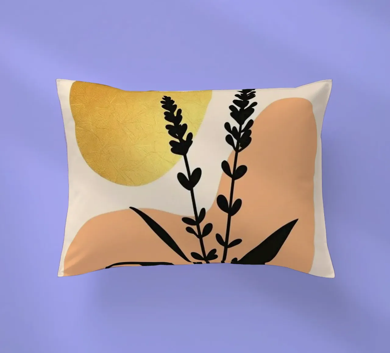 Sole botanico minimalista in oro cuscino da Artistic-shop