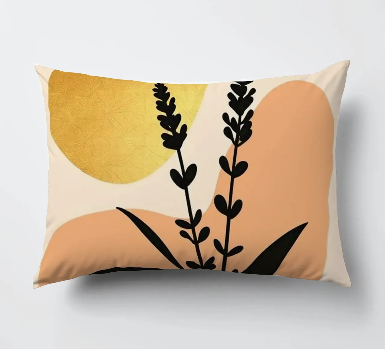 Sole botanico minimalista in oro cuscino da Artistic-shop