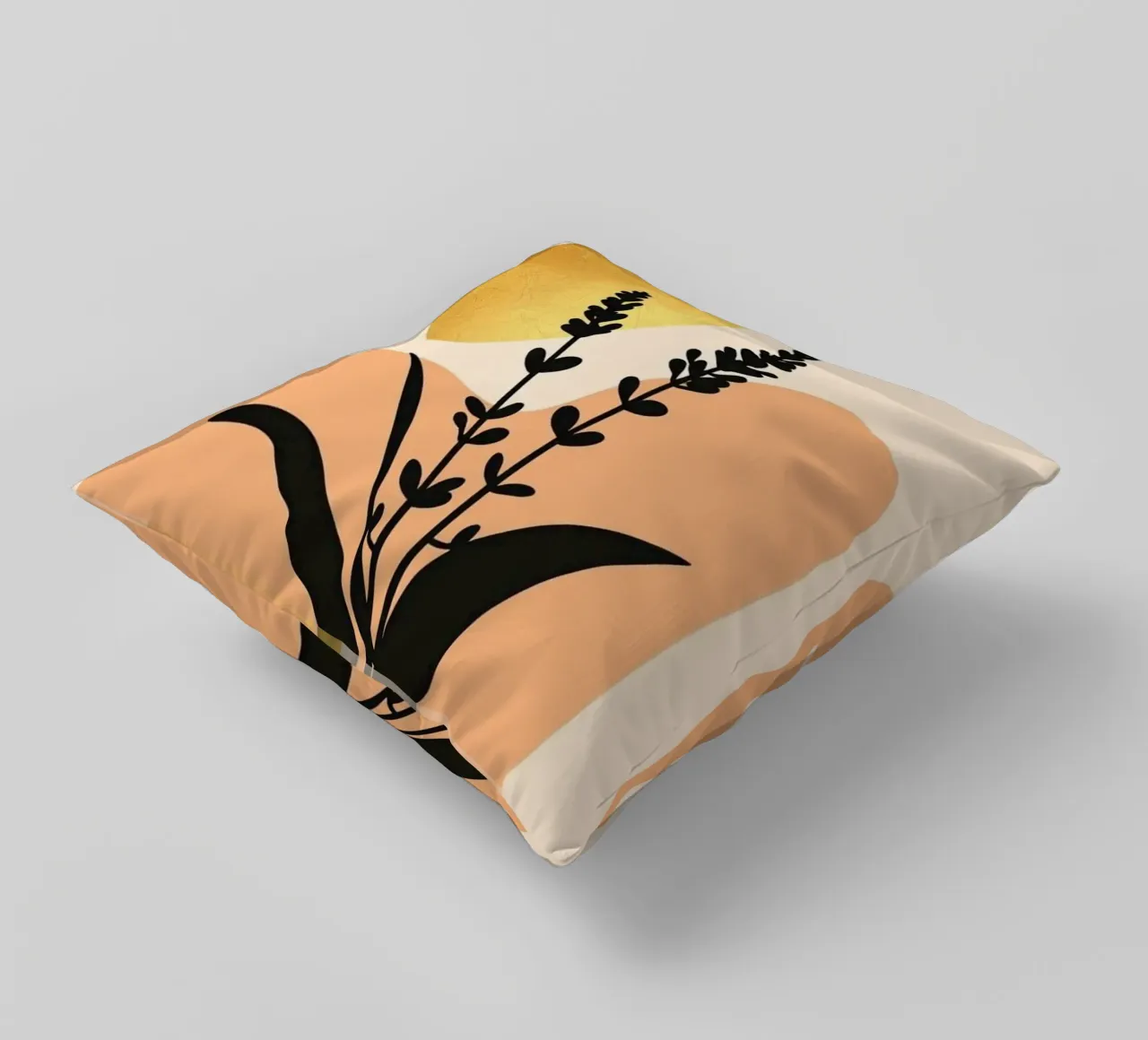 Sole botanico minimalista in oro cuscino da Artistic-shop