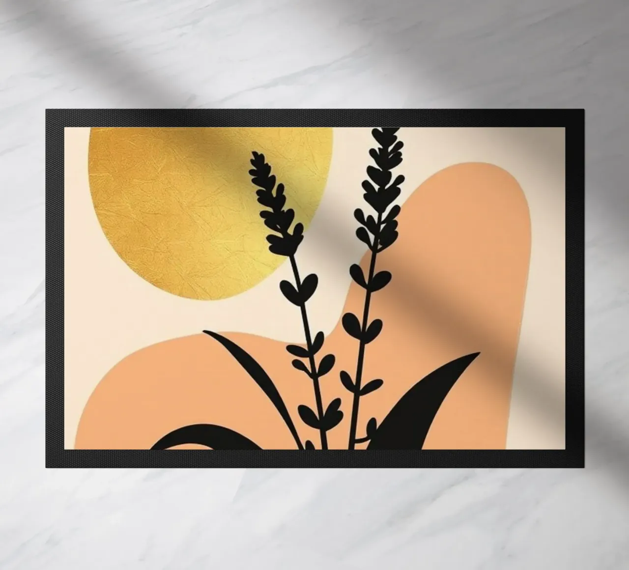 Sole botanico minimalista in oro zerbino da Artistic-shop