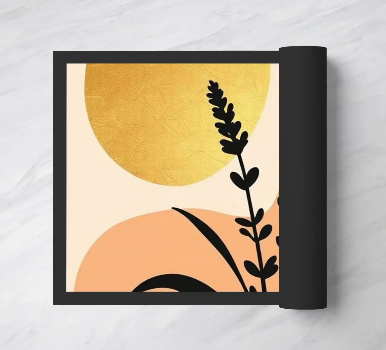 Sole botanico minimalista in oro zerbino da Artistic-shop