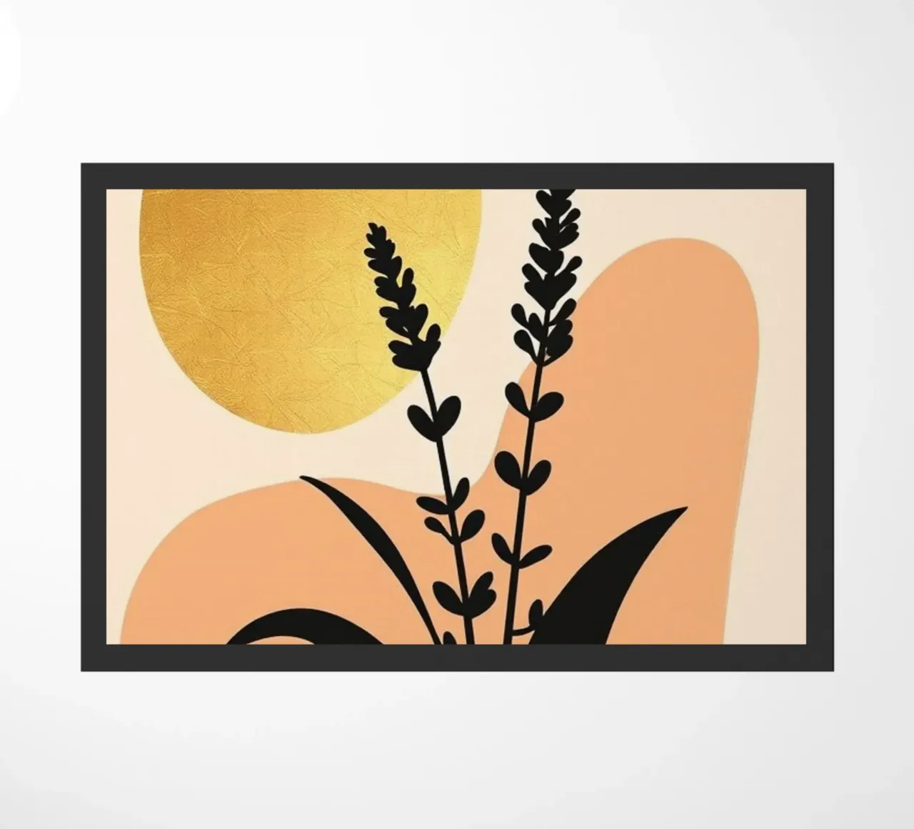 Sole botanico minimalista in oro zerbino da Artistic-shop